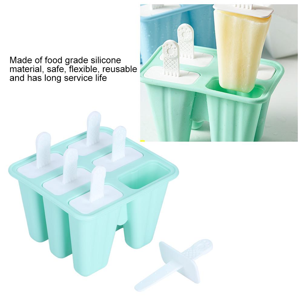 Grønn Iskremform Lagere Silikonform DIY Iskremverktøy for Varm Sommer6 Ruter
