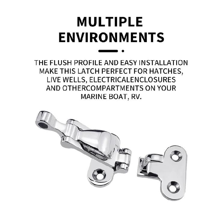 Stainless Steel Lockable Clamp Locker Hatch Marine Hardware Boat Shackle Accessories Locker Hatch Deck Lock