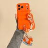 Cartoon Horse Down Jacket Hand Wrist Strap Case for For Iphone 17 16 1 Pro Max Air 14 Plus 13 12 11 X Xr Xs Lanyard Soft TPU Cover