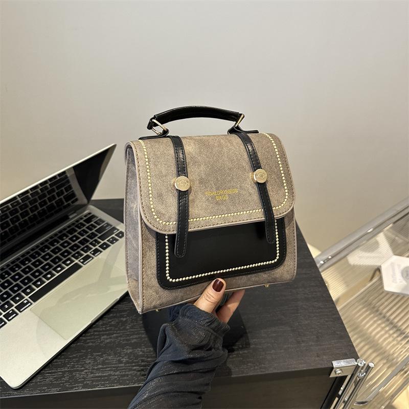 

Нишевый женский рюкзак в стиле ретро класса люкс и универсальная сумка-кроссбоди хаки