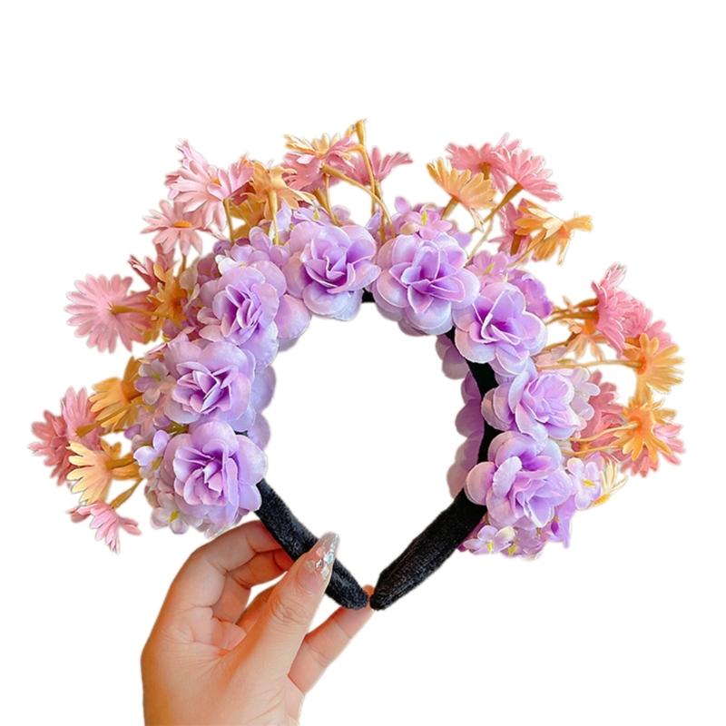 Beautiful Handmade Flower Headband Chinese Traditional Flower Hair Adornments Suitable for Traditional Chinese Dress