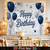 Party Backdrop Happy Birthday Birthday Blue White Photo Booth Background Front Door Decor