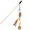 Cat Teasing Wand with Burlap, Feather, and Bell - Self-Entertainment Toy for Boredom Relief