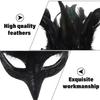 Black Feather Raven Half Face Mask Cosplay Animal Crow Bird Mouth Masks Halloween Carnival Dress Up Party Costume Props