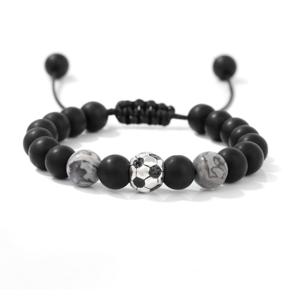

JYL TS Bracelet Letter A-Z Planet Beaded Unique Boosts Identity & Luck Map—Football мох салатовый