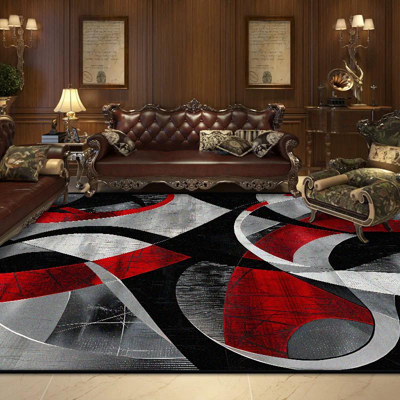 Nordic Abstract Style Carpet Modern Geometric Decoration Living Room Large Size Rugs Bedroom Bedside Fluffy Tatami Floor Mat
