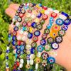 Round Flat Millefiori Lampwork Glass Beads 4/6/8mm Scattered Beads  Jewelry Bracelet Making
