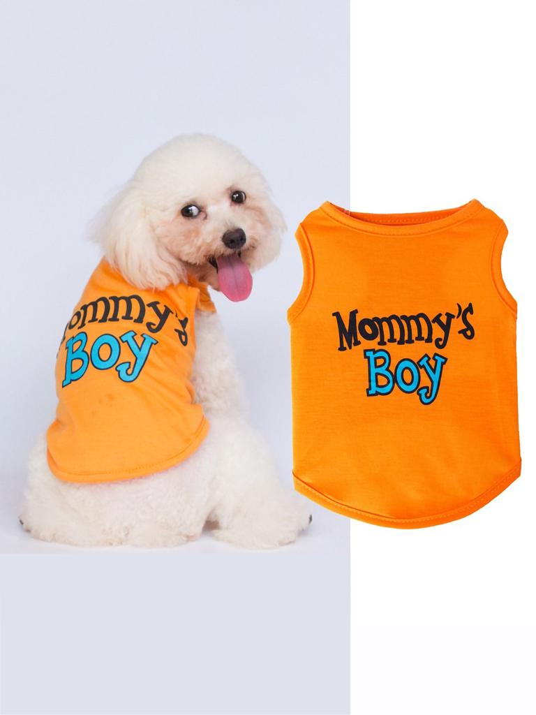 1pc-Dog Vest with Interesting Letters Printed On Pets, Breathable Clothing for Cool Dogs In Summer, Dog Soft Vest