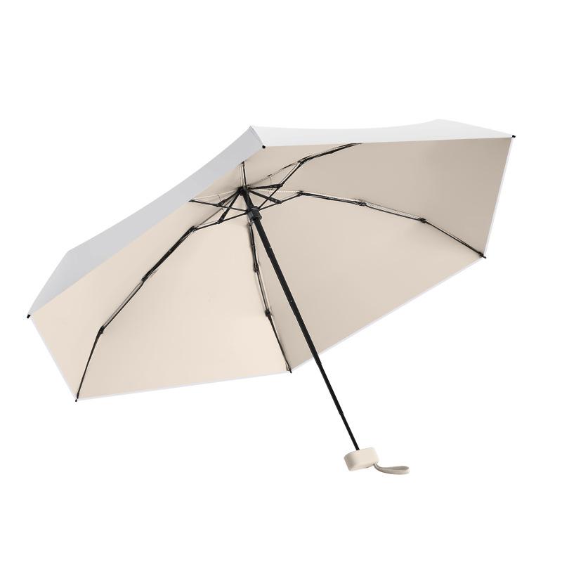 Titanium Silver Sun Protection 50+ Folding Capsule Umbrella for Women with High-end Ultraviolet 50% Off Sun Protection
