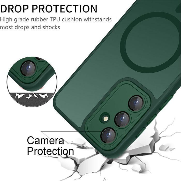 Coque de Protection - BOOLING - Samsung Galaxy A17 5G/4G - Antichoc - Vert Nuit - Anneau Magnétique