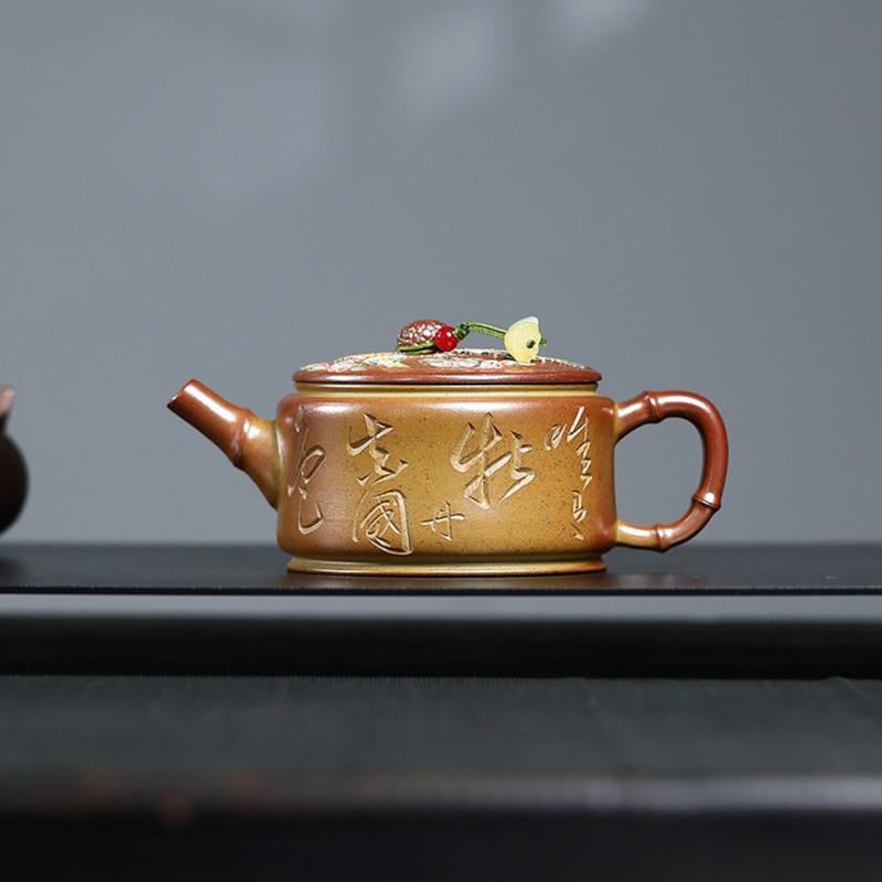 

180ml Tradition Yixing Purple Clay Teapot Handmade Flower Bird Pattern Tea Pot Household Beauty Kettle Chinese Zisha Teaware