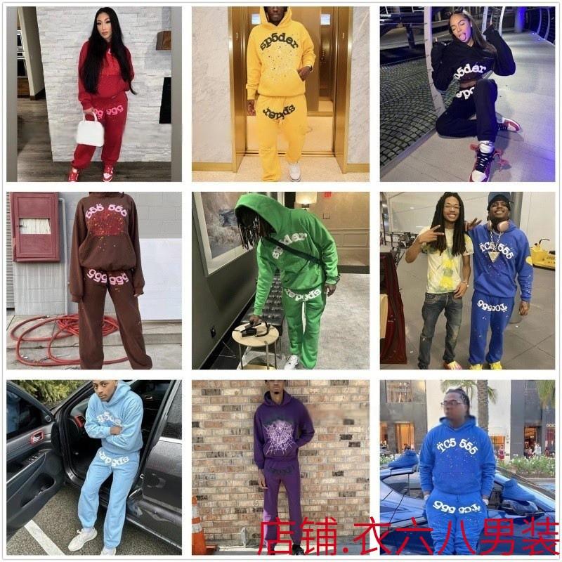 Sp5der Hoodie Men Women Oversized Cotton Pullover With Puff Print Letter Design Streetwear Unisex Sweatshirt