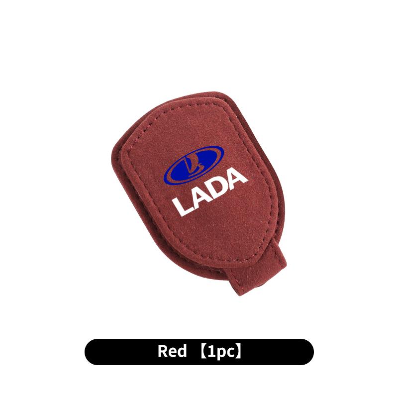 Car Mounted Suede  Sun Visor Leather Glasses Clip For Lada Vesta Niva Samara Kalina Largus Priora Xray Granta