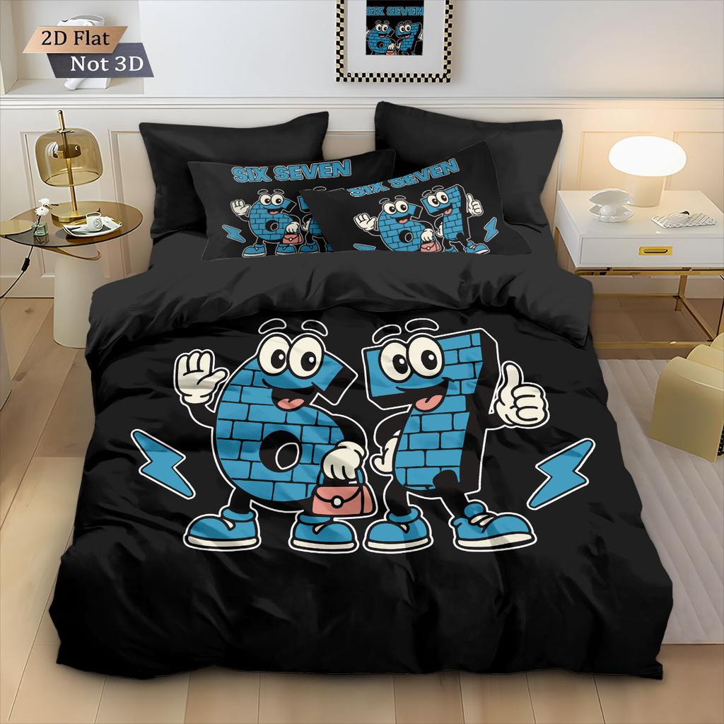 Set di 3 Copripiumini Divertenti con Stampa Elemento 67, Senza Imbottitura, Multitaglia, Decorazione Letto Camera da Letto, Comodo e Lavabile in Lavatrice