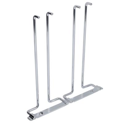 ZK40 Double Row Iron Chrome Wine Glasses Holder Wall Mount Stemware Rack