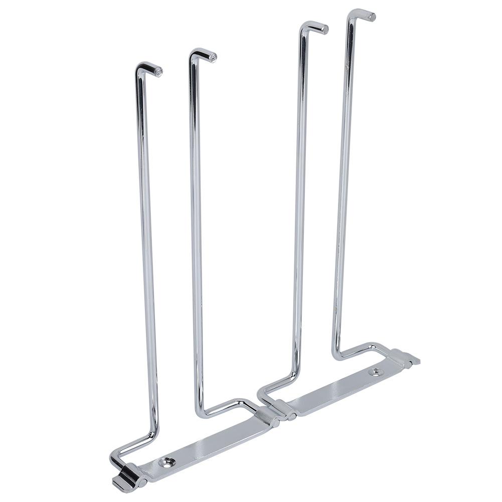 Double Row Iron Chrome Wine Glasses Holder Wall Mount Stemware Rack