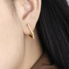 V Shape Fashion Hoop Earrings ,925 Sterling Silver Earring,18k Gold Plated Zirconia Earring for Women