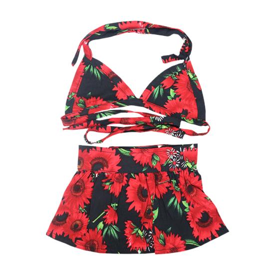 1 Set Pet Swimsuit Lace-up Design Soft Comfortable Print Dog Eye-catching Floral Cat Summer Beach Skirt Beach Party