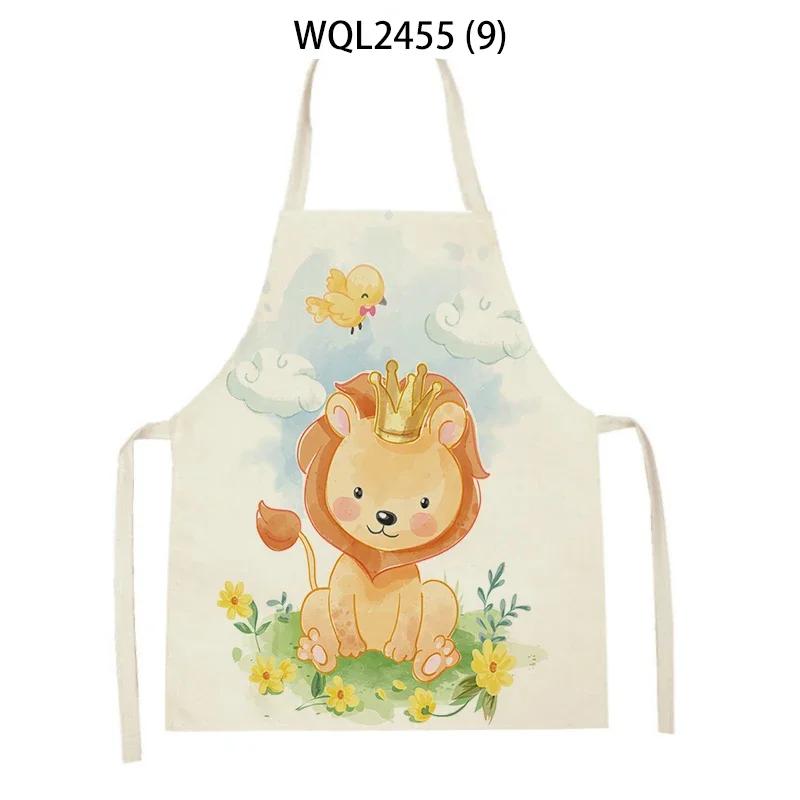 Animal Kitchen Apron Women Pinafore Child Apron Household Cleaning Supplies Baking Cooking Accessories Sleeveless Linen Bibs