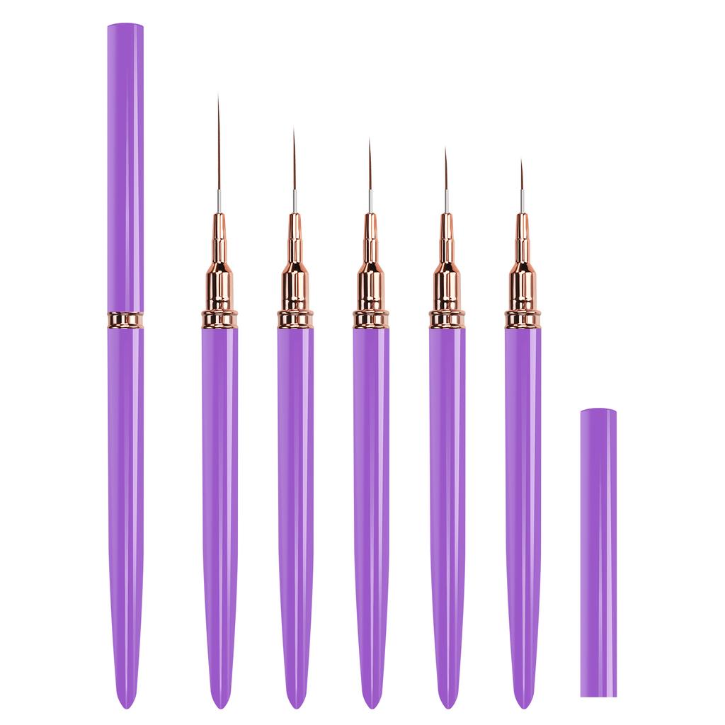 Nail Brush Pen 5pcs/set Nail Art Liner Striping Brushes Set Elongated Striping Drawing Painting Professional Manicure Pen Tools