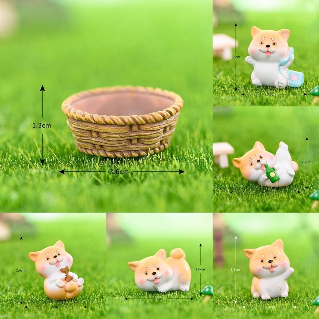 Dog Puppy Akita Resin Mini Figurine Micro Landscape Model Car Home Decor Gift