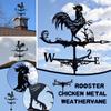 Weathercock Weather Vane Metal Black Wind Direction Weatherproof Roof Garden Decor,