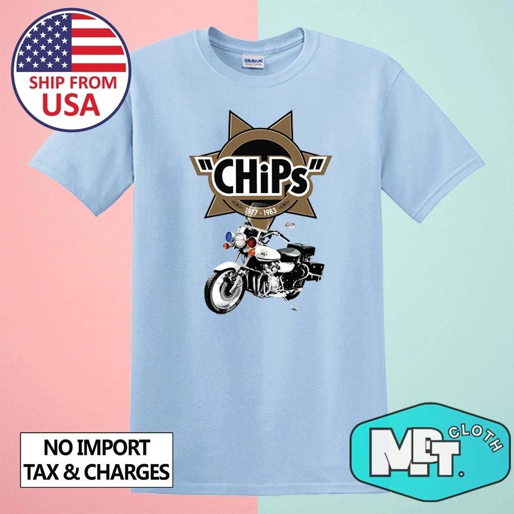 

Chips Police Movie Motorcycle Men s Light Blue Size S-5XL 2XL