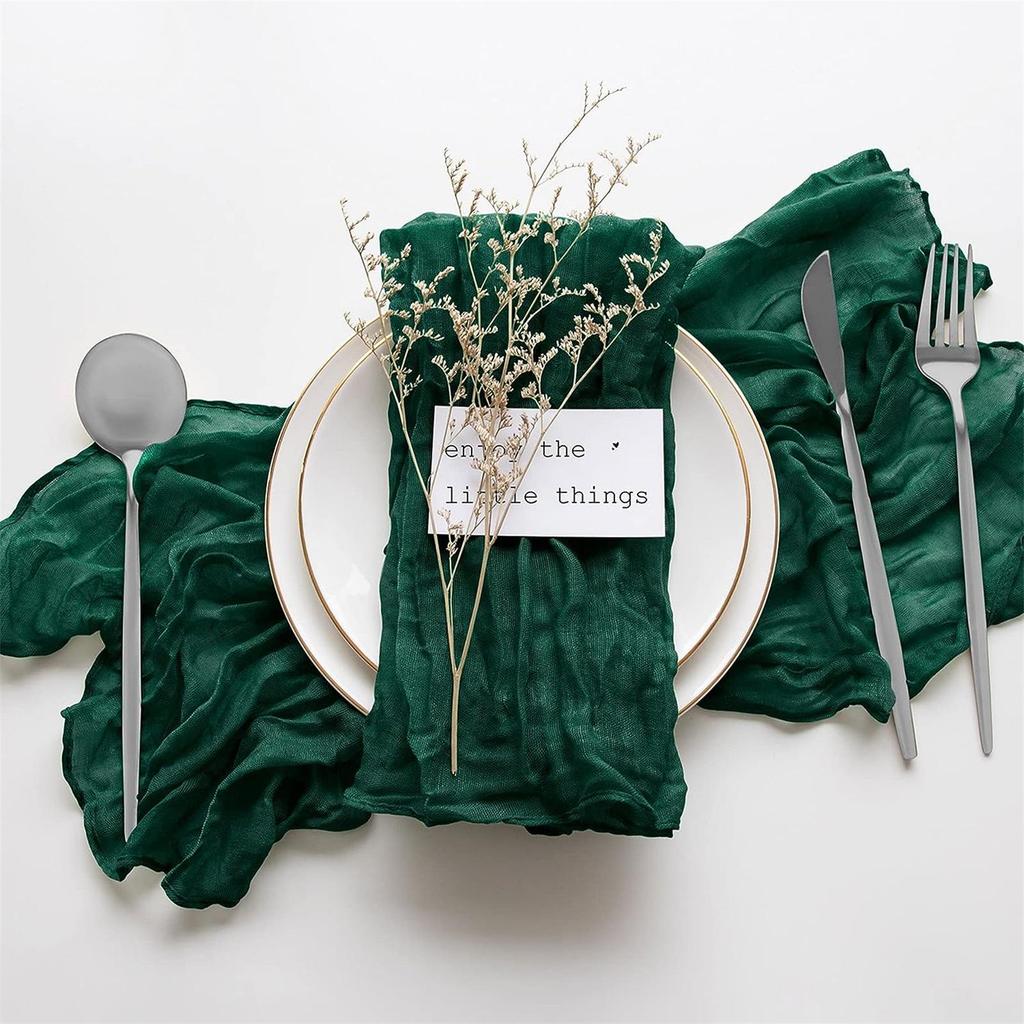 Wrinkled Polyester Crepe Cloth Napkin with Decorative Pleats for Weddings and Parties