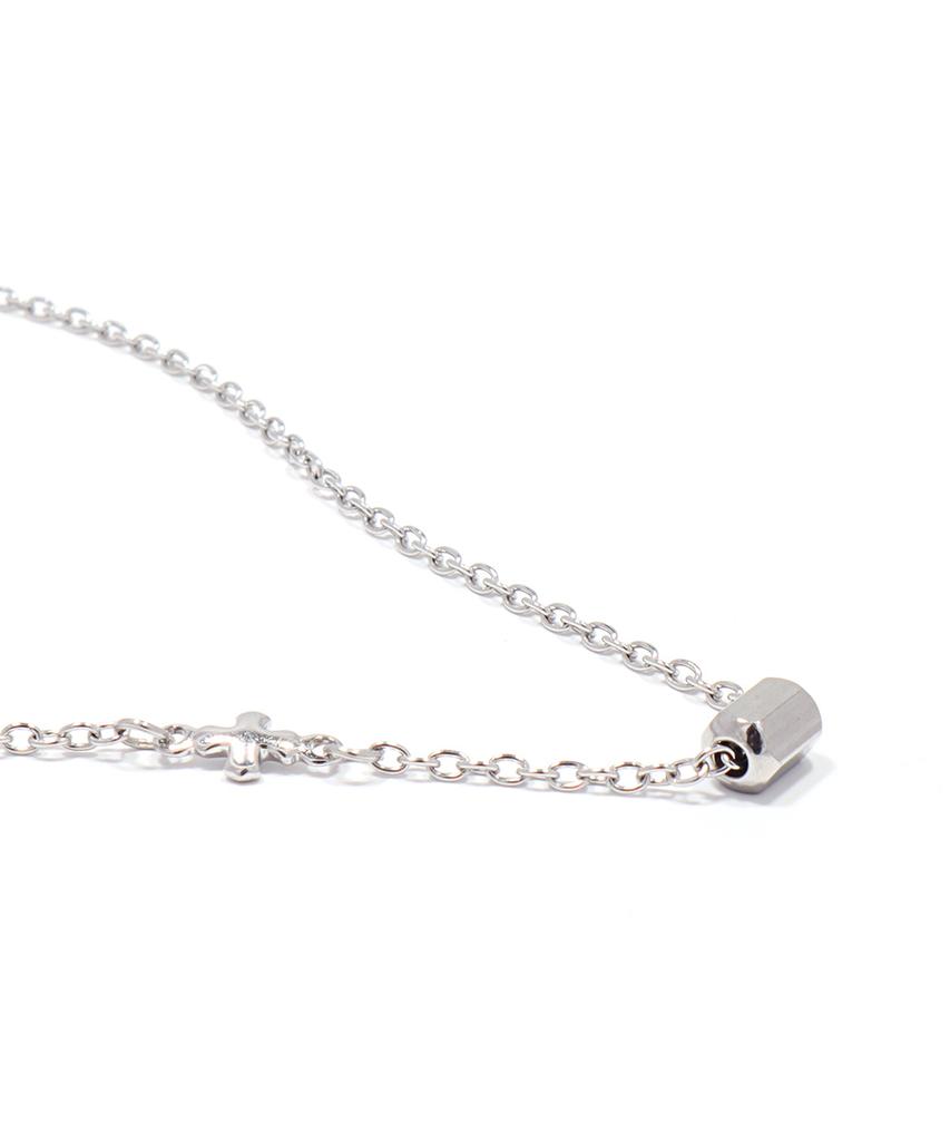 Jbans Classic A Minimal Hexa Pendant 04 Ring Chain Necklace (C2601-An1035_Sv)