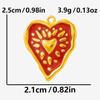2 Stück Roter Emaille/Strass Liebe Anhänger Edelstahl Herz Charm Für Schmuckherstellung Zubehör Großhandel Steampunk Öl Tropfen Charms