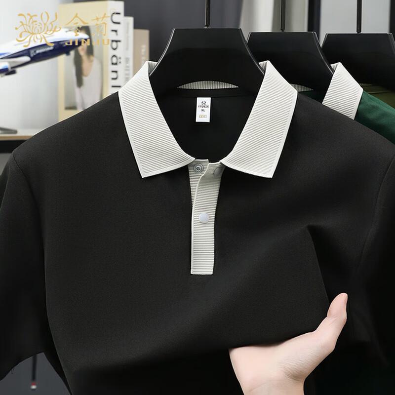 

Men s Summer Color-Block Polo T-Shirt 190