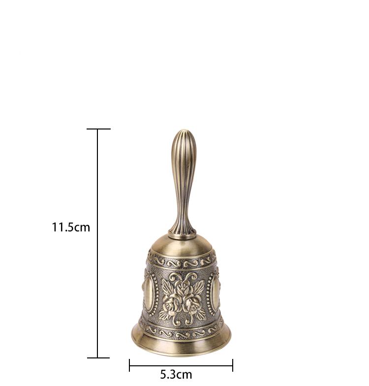 1PC Retro Metalen Tone European Style Hand Bell Craft Decoratie Alarm Bell Handicraft Christmas Bell Wind Bell