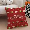 Merry Christmas Art Cushion Cover Throw Pillow Cover Hidden Button Durable Polyester Chair Cushion