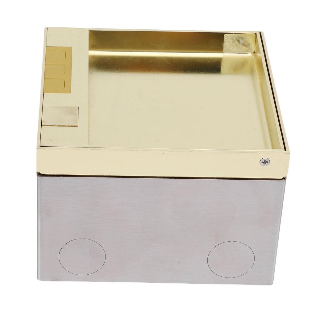 Einbaudose für Bodensteckdose Wasserdicht Edelstahl Flacher Steckdosensatz 4KW 16A mit 2 3-poligen Löchern für Marmor Golden