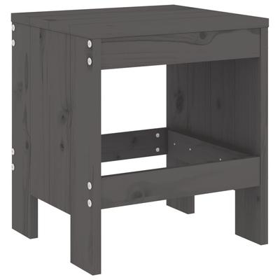 Garden Stool Set 2 Pieces Gray 40 X 36 X 45 Cm Solid Pine Wood