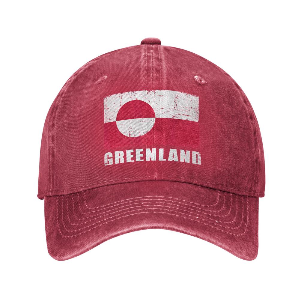 Grönland Flagge Grunge Länderflagge Grönland Lässige Baseballkappe Tennis Skate Trucker-Kappe Frühling Damen Unisex Y2k Snapback-Kappe