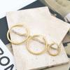 Fashion Versatile Round Earrings Premium 18K Titanium Steel Striped Earrings Jewelry Women