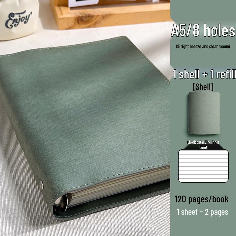B5/A5 Loose-Leaf Leather Notebook with Removable Buckle - Perfect for Postgraduate Students