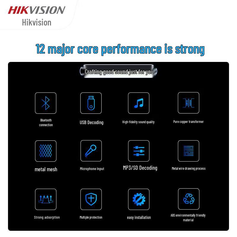 HIKVISION Audiophile Ceiling Speaker & Bluetooth Amplifier System