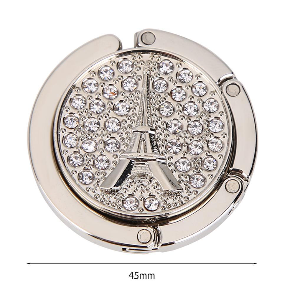 Rhinestone Table Clasp Desk Hooks Zinc Alloy Foldable Handbag Hanger Handbag Storage Table Hook Travel Outdoor Storage Hanger