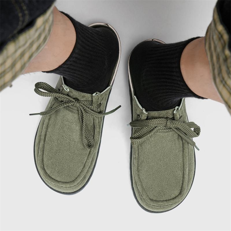 2025 Platformowe Mulesy Męskie Mokasyny Bez Pięty Kapcie Gruba Podeszwa Półbuty Dla Mężczyzny Zamknięty Czubek Klapki Odkryte Pięty Buty Codzienne