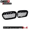 Starry Sky Style Front Grille for BMW 1 Series F20/F21 2015-2019, Black Electroplated Frame