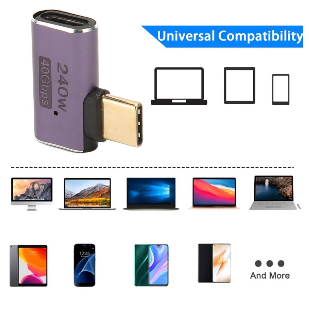 2PCS 8K 60HZ USB C Female to Female Adapter 40Gbps USB C Female Adapter Right Angle Adapter  Laptop