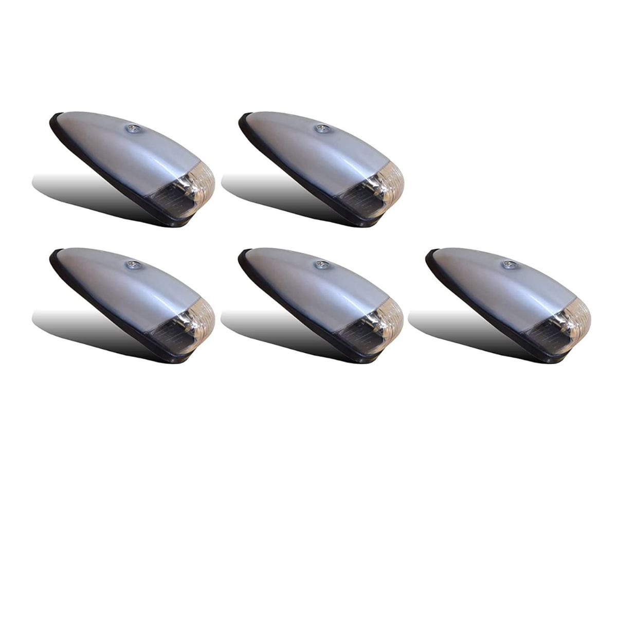 

5x Clear Teardrop Roof Marker Running Lights 24V Waterproof – Top Cab Decoration Lights for Heavy Duty Trucks чистый