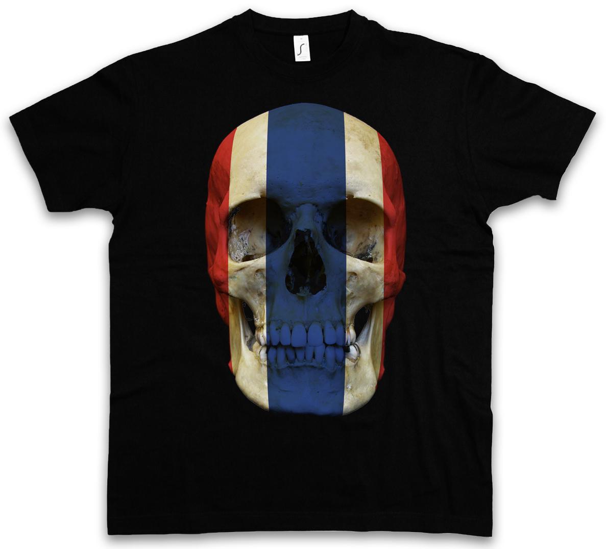 CLASSIC THAILAND SKULL FLAG T-SHIRT Biker MC Banner Shirt Sizes S 5XL XXXXL