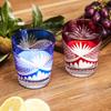 FONYUHUA Cut Glass Pair Chrysanthemum Pattern Rock Glasses Gift Set 240cc