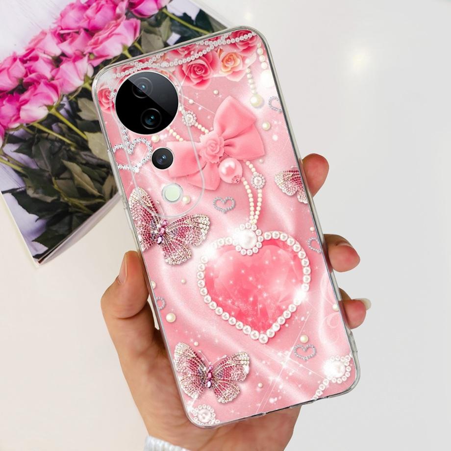 For Vivo V40 / V40 SE / V30 / V30 PRO / V30 Lite Back Cover Case Soft Clear Silicone Shockproof Protection Funda Women Fashion