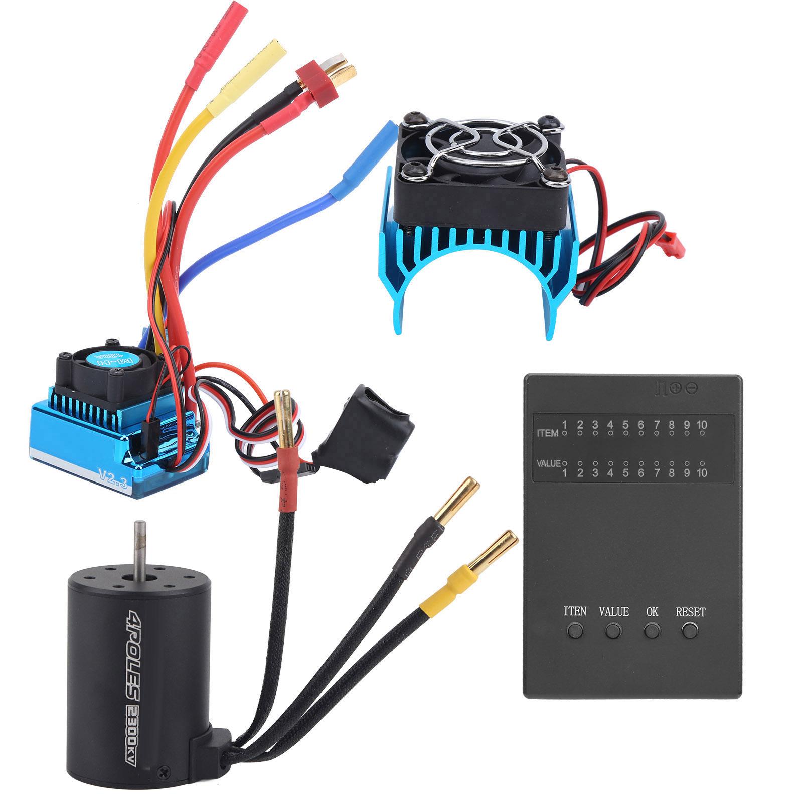 

Двигун 3650 2300KV+ 120A безщітковий ESC + програмна плата + комплект радіатора для 110 RC автомобілів
