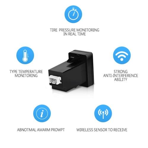 U912 Systém monitorování tlaku v pneumatikách TPMS Sledování tlaku v reálném čase Teplotní tlak 4 Interní nebo externí RF senzory pro Toyota/Honda/Nissan/Mazda (se 4