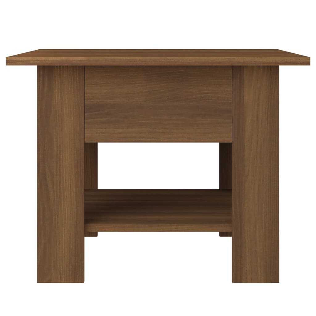 Coffee Table, Brown Oak 55x55x42 Cm, Wood-based Material